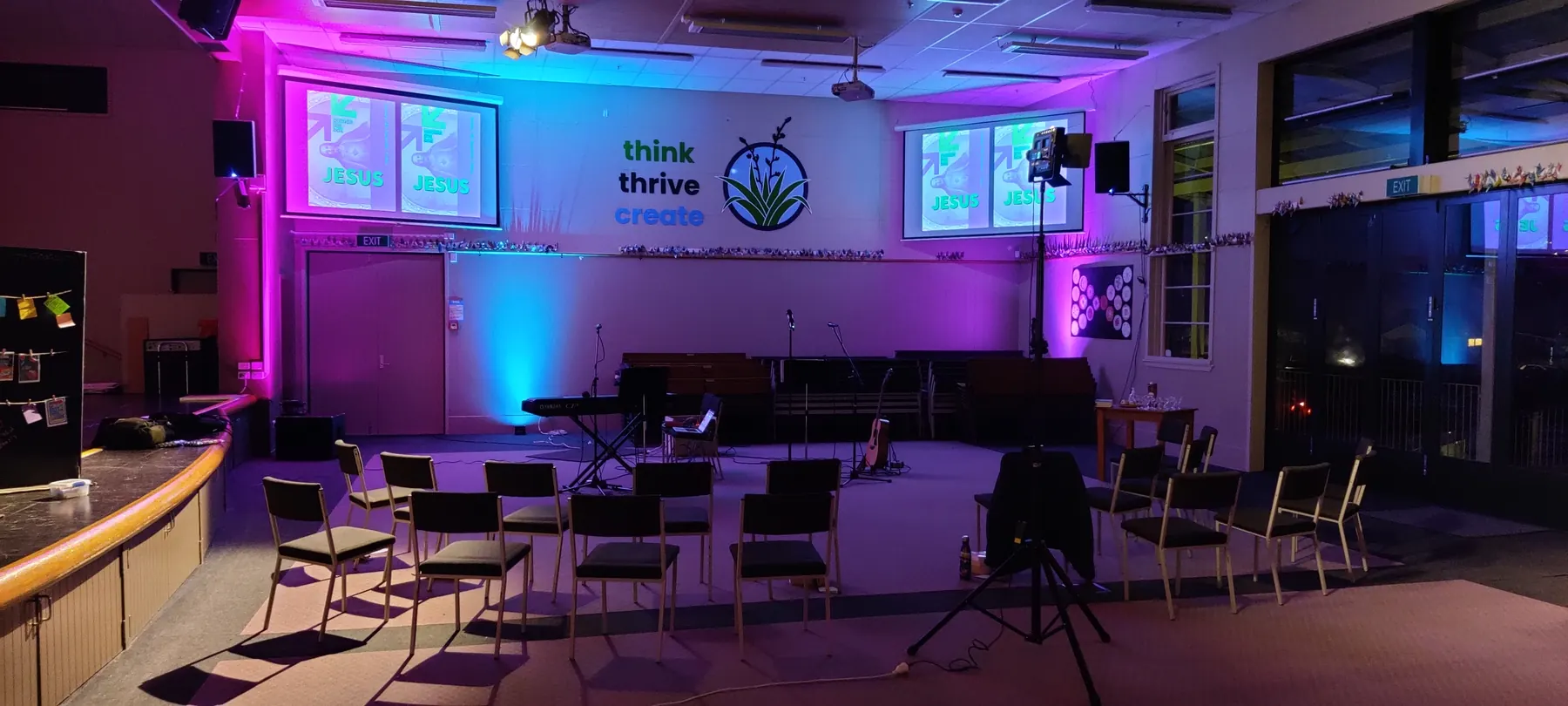 The venue set up for Night Church